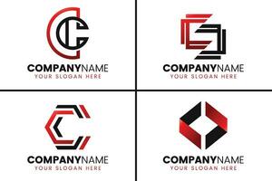 kreativ monogram brev cc logotyp design samling vektor