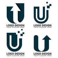 kreativ u brev logotyp design vektor