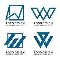 kreativ Monogramm Brief w Logo Design vektor