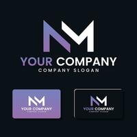 kreativ Monogramm Brief nm Logo Design vektor