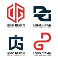 kreativ Monogramm Brief dg Logo Design vektor