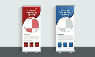 Geschäft rollen oben Banner Stand. Präsentation Konzept. abstrakt modern rollen oben Hintergrund. Vertikale rollen oben Vorlage Werbetafel, Banner Stand oder Flagge Design Layout. Poster zum Konferenz, Forum, Geschäft vektor