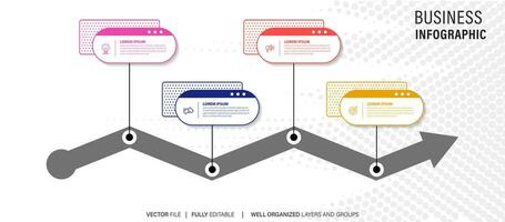 abstrakt element av Graf infographic mall med märka, integrerad cirklar. företag begrepp med 4 alternativ. för innehåll, diagram, flödesschema, steg, delar, tidslinje infografik, arbetsflöde layout vektor