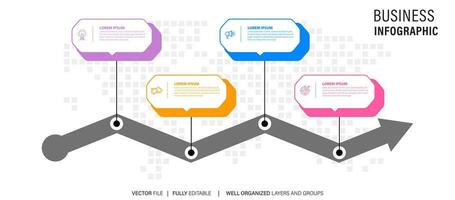 abstrakt element av Graf infographic mall med märka, integrerad cirklar. företag begrepp med 4 alternativ. för innehåll, diagram, flödesschema, steg, delar, tidslinje infografik, arbetsflöde layout vektor