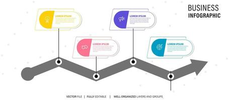 modern 3d infographic mall med 4 steg. företag cirkel mall med alternativ för broschyr, diagram, arbetsflöde, tidslinje, webb design. vektor eps 10