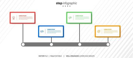 kreisförmig Layout Diagramm mit 4 aufführen von Schritte, kreisförmig Layout Diagramm Infografik Element Vorlage vektor