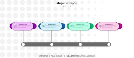 kreisförmig Layout Diagramm mit 4 aufführen von Schritte, kreisförmig Layout Diagramm Infografik Element Vorlage vektor