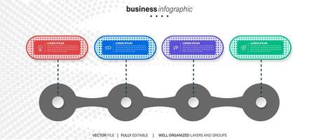 Verstand Karte Infografik Vorlage oder Element wie ein Vektor mit 4 Schritt, Verfahren, Möglichkeit, bunt Etikett, Symbole, halbkreisförmig, kreisförmig, Ast Pfeil, zum Verkauf rutschen oder Präsentation, minimal, modern Stil