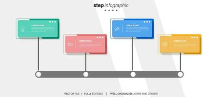 4 Elemente planen, Diagramm. vier in Verbindung gebracht Runden. Infografik Vorlage. vektor