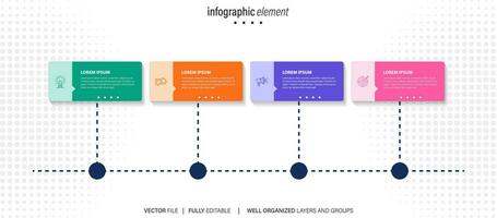 modern 3d Infografik Vorlage mit 4 Schritte. Geschäft Kreis Vorlage mit Optionen zum Broschüre, Diagramm, Arbeitsablauf, Zeitleiste, Netz Design. Vektor eps 10