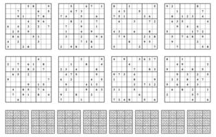 Sudoku Spiel einstellen mit Antworten. einfach Vektor Design