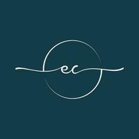 ec Unterschrift Initiale Logo Vorlage Vektor ,Unterschrift Logo