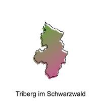Karte Stadt von triberg Ich bin Schwarzwald, Welt Karte International Vektor Vorlage mit Gliederung Illustration Design, geeignet zum Ihre Unternehmen
