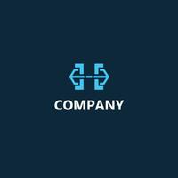 första brev h logotyp företag logotyp platt vektor formatera