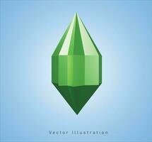 Grün Kristall im 3d Vektor Illustration