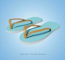 blå sandaler i 3d vektor illustration