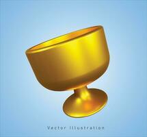 golden Tasse im 3d Vektor Illustration