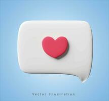 Liebe Plaudern Blase im 3d Vektor Illustration