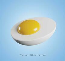 kokt ägg i 3d vektor illustration