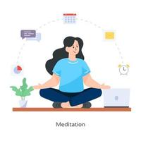meditation och avkoppling vektor