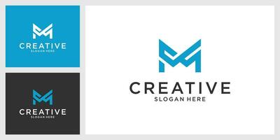 m oder mm Anfangsbuchstabe Logo Design Vektor