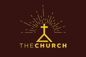 trendig och professionell brev en kyrka tecken kristen och fredlig vektor logotyp design