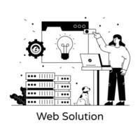 webblösning och idé vektor
