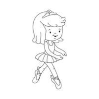 Vektor süß Karikatur wenig Ballerina Mädchen