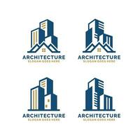 verklig egendom, arkitektur, konstruktion logotyp uppsättning design vektor illustration