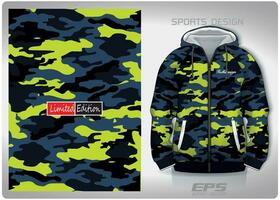 Vektor Sport Hemd Hintergrund Bild.Zitrone Grün tarnen Militär- Muster Design, Illustration, Textil- Hintergrund zum Sport lange Ärmel Kapuzenpullover, Jersey Kapuzenpullover