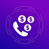 Telefon Anruf Kosten Symbol zum Netz vektor