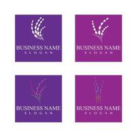 Lavendel floral aromatische Logo Vektor Icon Illustration Design