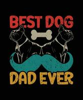 Beste Hund Papa je Liebe Zitat T-Shirt Vorlage Design Vektor
