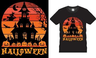 premie vektor, Lycklig halloween t-shirt design vektor mall