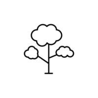 lövfällande trä tunn linje bild. perfekt för design, infografik, webb webbplatser, appar. vektor
