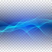 Abstrakt blå vågdesign på transparent bakgrund vektor