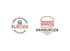 Burger Emblem zum Straßen Essen Logo Design Vorlage. Burger Jahrgang Briefmarke Aufkleber vektor