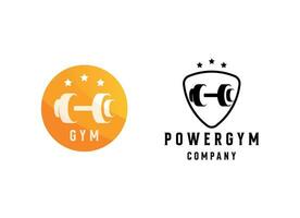 kondition och Gym logotyp design. vektor
