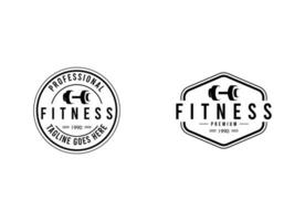 kondition och Gym logotyp design. vektor