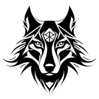 Kopf Wolf Stammes- Kunst Design vektor