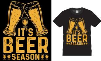es ist Bier Jahreszeit Bier Vektor Grafik T-Shirt Design