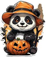 Halloween Aufkleber Panda Vektor Design