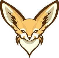 fennec räv huvud logotyp mall vektor illustration, öken- räv logotyp symbol ikon klämma konst stock vektor bild