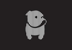 kreativ hund och text Lagt till djur- logotyp ikon design vektor