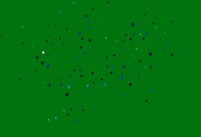 hellblaue, grüne Vektorvorlage mit Pokersymbolen. vektor