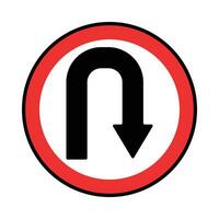 vektor trafik tecken sväng höger, väg tecken. röd Färg design på vit bakgrund