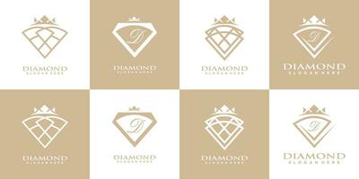 Diamant Logo Design Sammlung mit kreativ einzigartig Konzept Prämie Vektor