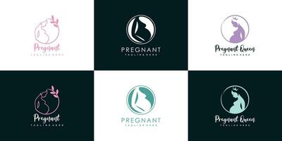 schwanger Logo Design Sammlung mit modern einzigartig Stil Konzept Prämie Vektor
