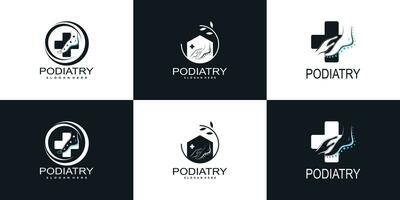 podiatry logotyp design samling med kreativ begrepp design premie vektor