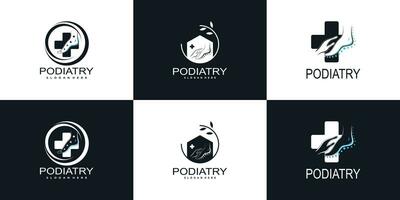 Podologie Logo Design Sammlung mit kreativ Konzept Design Prämie Vektor